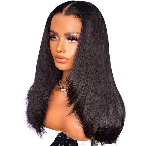 Jessie's Wig 16 Inch Straight Layered Cut Glueless Wig 9x6 Pre Cut Lace Natural Color 1 Pc/Pack  14" - 1 of 4