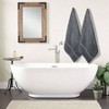 Soft Bath Towels 24x46, 500 GSM - 100 Cotton Set of 6, Gray, Highly Absorbent Quick - Dry - 4 of 4