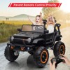 24V Kids Ride on Truck with Remote Control, 2 Seater Electric Ride Toy Car for Kids 3+, Kids Ride on Car with LED Light, Music, USB, Black - 4 of 4