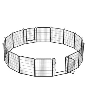 Racxily Heavy Duty Metal Playpen with Door, 31.7"H Dog Fence Pet Exercise Pen for Outdoor, Indoor - 1 of 4