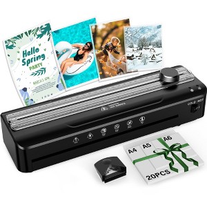 CRENOVA 9" A4 Laminator Machine, Black, 90s Fast Warm-Up, Hot & Cold Thermal Laminator with Sheets, for Teachers & Home - 1 of 4