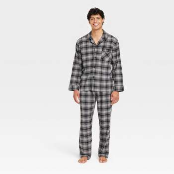 Dearfoams Men's Papa Bear Matching Family Plaid Two Piece Pajama