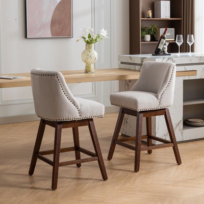 NicBex Set of 2 Bar Stools for Kitchen Island,American Design Counter Bar Stools with Wood Legs,Bar Chairs for Dining Rooms,Kitchens Islands