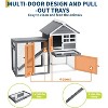 Acekool 2-Tier Rabbit & Chicken House, Weatherproof Outdoor/Indoor Pet Hutch with Pull-Out Tray, 4 Doors, Non-Slip Ramp - 4 of 4