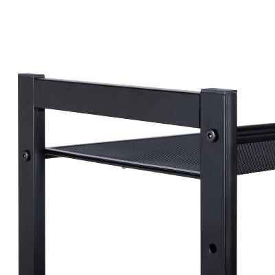 Black Metal 4-Tier Stackable Mesh Shoe Rack