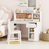 Tangkula Kids Desk & Chair Set w/Chair Hutch 3-Layer Side Shelf Storage Cabinet - 3 of 4