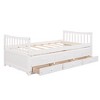 PAGED Twin Daybed Modern Wooden Bed Frame Simple Sofa Bed with 3 Storage Drawers and Trundle for Bedroom, Living - 4 of 4