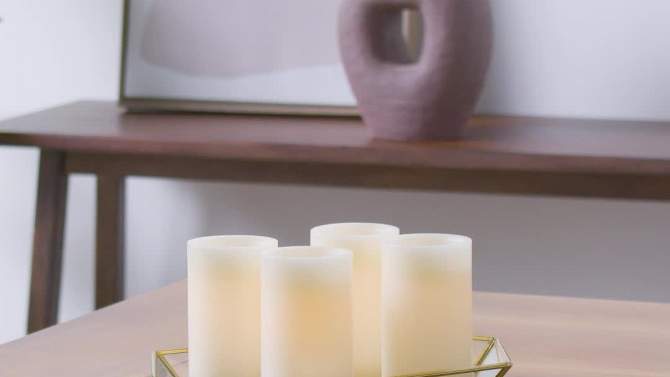 4pk 5&#34; x 3&#34; LED Flameless Black Wick Candle Cream - Threshold&#8482;, 5 of 7, play video