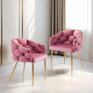Elegant Velvet Arm Chair with Gold Legs, Modern Accent Chair with Full Back Support for Living Room, Office, Bedroom -Christopher Knight Home - 1 of 4