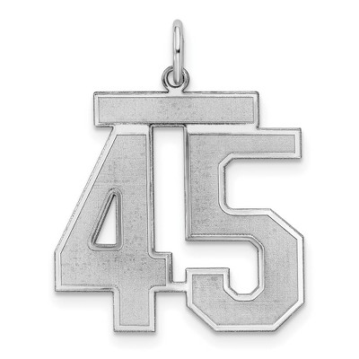 Black Bow Jewelry Sterling Silver, Jersey Collection, Large Number 45 Pendant