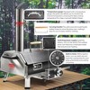 Outdoor 12" Automatic Rotatable Pizza Ovens Portable Stainless Steel Wood Fired Pizza Maker with Built-in Thermometer Pizza Cutter Carry Bag - 4 of 4