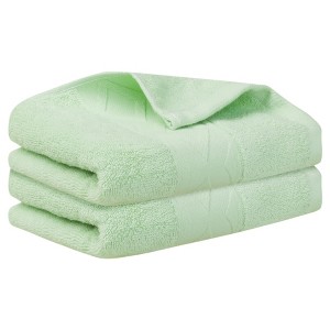 Unique Bargains Cotton Highly Absorbent Quick Drying Bathroom Hand Towel 13" x 30" 2 Pcs - 1 of 4