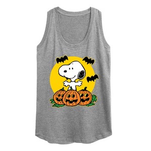 Women's - Peanuts - Snoopy Pumpkin Patch Graphic Racerback Tank - 1 of 4