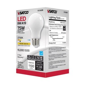 Satco A19 E26 (Medium) LED Bulb Soft White 75 Watt Equivalence 1 pk - 1 of 1