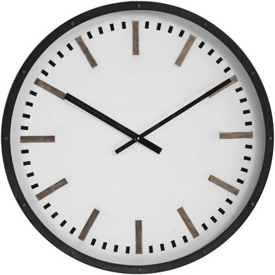 Uttermost Fleming 31 3/4" Black and White Modern Wall Clock
