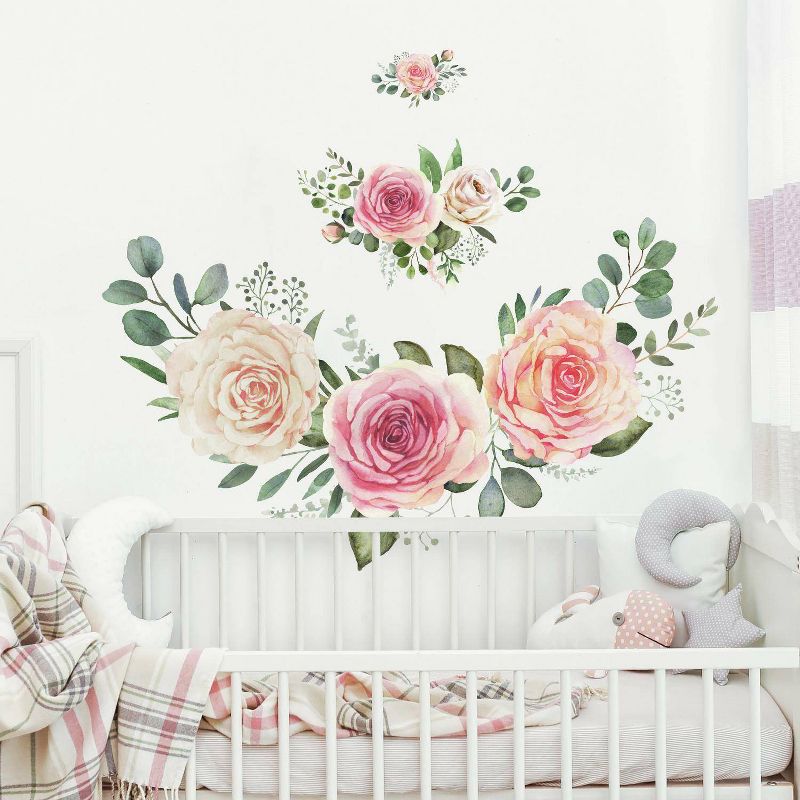 Roses Peel and Stick Giant Wall Decal Pink - RoomMates, 5 of 9