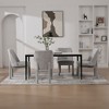 Kumasinova 21" Minimalist Living Room Chairs Set of 2/4,Chenille Kitchen Chairs with High Curved Back,Mid Century Dining Chairs with Rubberwood Legs - 3 of 4