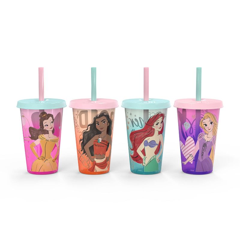 Disney Princess 16.5oz 4pk Plastic Color Change Tumblers -Zak Designs, 1 of 10