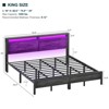 Aheaplus Platform Bed Frame with Charged Station and LED Lights - 3 of 4