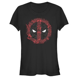 Juniors Womens Marvel Deadpool Cartoon Icon Logo T-Shirt - 1 of 3