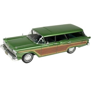 1959 Ford Country Squire Sherwood Green Metallic with Woodgrain Sides and Green Interior 1/43 Model Car by Goldvarg Collection - 1 of 1