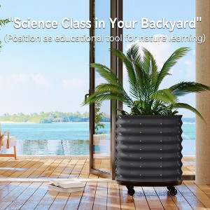 Self-Watering Wheeled Metal Garden Bed–Mobile Raised Planter Box With Water Reservoir,Galvanized Steel Indoor for Veggies&Decor - 1 of 4