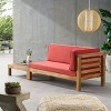 2pk Oana Outdoor Acacia Wood Right Arm Loveseat & Coffee Table Teak/Red - Christopher Knight Home: Rustic Patio Set with Plush Cushions - 4 of 4