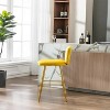 Yellow Bar Stools with Back and Footrest Counter Height Dining Chairs 2PC/SET - 4 of 4