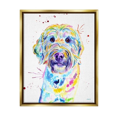 Stupell Industries Vivid Goldendoodle Dog PetFloater Canvas Wall Art