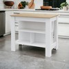 HomeRoots White and Oak 41" Kitchen Island With Storage - 2 of 4