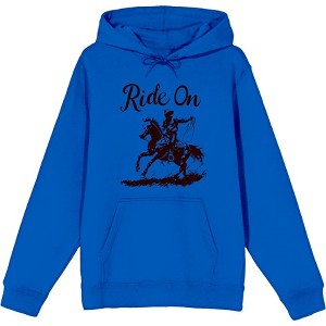 Cowboy "Ride On" Adult Long Sleeve Hoodie - 1 of 2