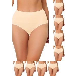INSPIRE CHIC Women's High Waist Shaping Tummy Control Breathable Briefs 9 Packs - 1 of 4