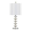 LumiSource (Set of 2) Diamond Stacked 23" Contemporary Crystal Table Lamps with Off-White Shade and Chrome from Grandview Gallery: Silk-Inspired - 2 of 4