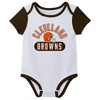NFL Cleveland Browns Boys' White 3pk Bodysuit - 3 of 4