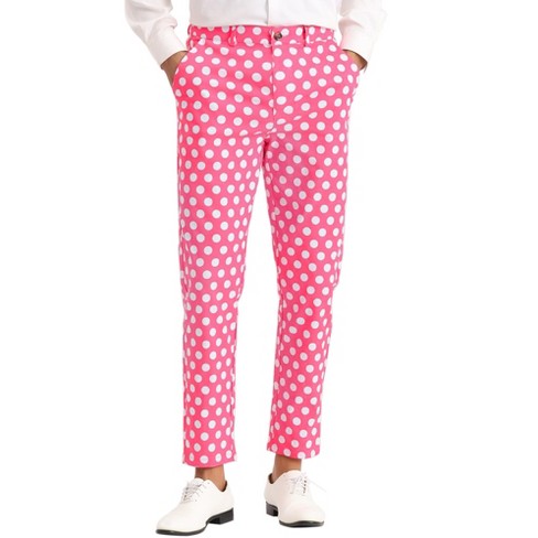 INSPIRE CHIC Men's Polka Dots Pattern Straight Leg Dress Pants - image 1 of 4