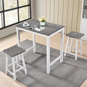 CAVINAS Dining Table Set for 3 Dining Room Table Set Counter Set Hanging Stool Counter Height Dining Table Set for Dining Room Small Space - 1 of 4
