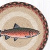Earth Rugs Pink Salmon Round Printed Jute Trivet – Rustic Coastal Fish Kitchen Hot Pad 10"x10" - 3 of 3