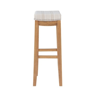 Claridge 32" Backless Rustic Brown Saddle Wood Bar Stool