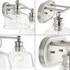 Progress Lighting Singleton 2-Light Vanity Fixture, Brushed Nickel, Clear Glass Shades - 4 of 4