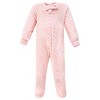 Hudson Baby Infant Girl Plush Sleep and Play, Burgundy Floral - 4 of 4