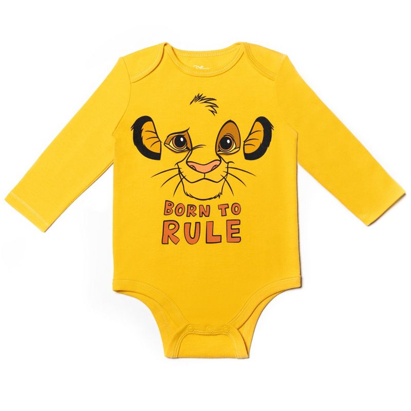Disney Lion King Winnie the Pooh Mickey Mouse Baby 5 Pack Bodysuits Newborn to Infant, 2 of 9