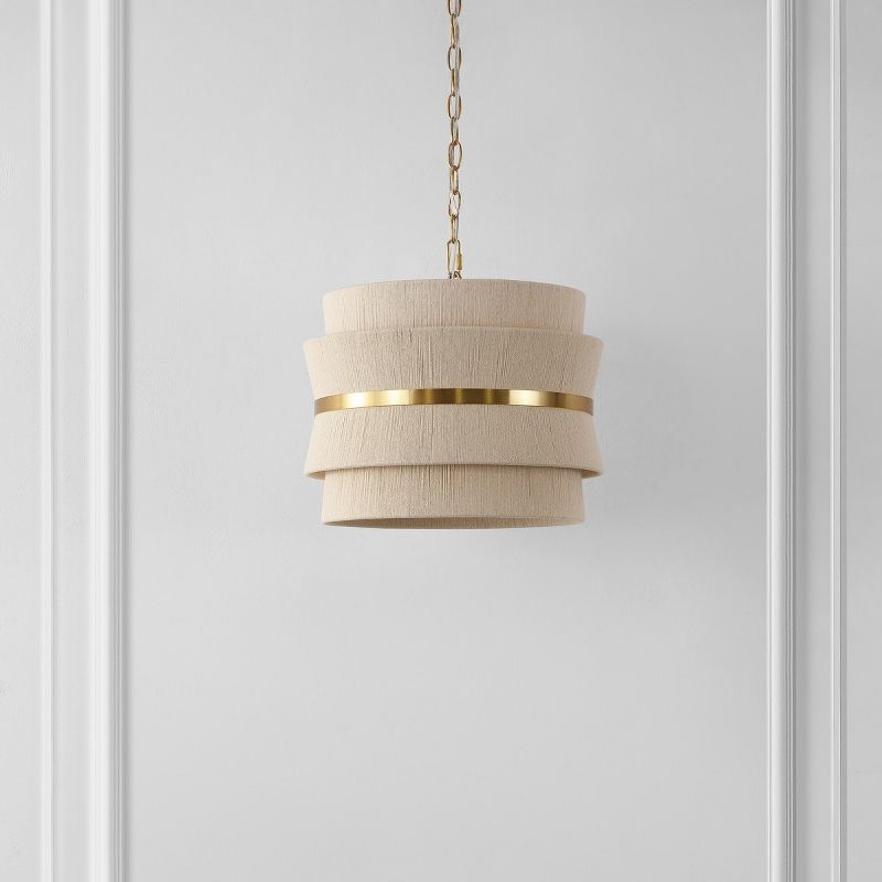 Willa 3 Light 16 Inch Pendant - Bleached Natural/Brass Gold - Safavieh, 2 of 7