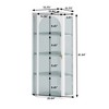 Bathroom Storage Corner Vanity Cabinet, Ribbed Glass Door 4 Internal Storage Racks, Space-saving Storage Rack For Kitchen, Living Room - 4 of 4