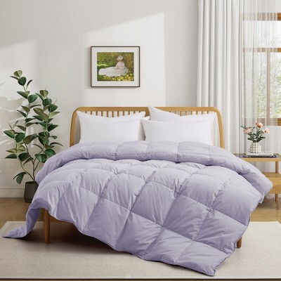 Puredown Luxurious 300TC 100% Organic Cotton Down Feather Fiber Comforter  - Soft and Breathable Duvet Insert