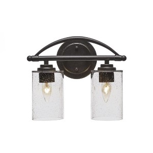 Toltec Lighting Marquise 2 - Light Vanity in  Dark Granite with 4" Clear Bubble Shade - 1 of 1