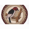 Earth Rugs Woodpecker Round Trivet – 10" Rustic Bird Print on Braided Natural Jute Table Mat - 2 of 3