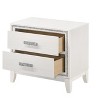 Vynxaria 2-Drawer Nightstand - White Finish, 21"Lx13"Wx5"H Drawers, English Dovetail Joints, Silver Trim, 3/4 Extension Glides - 2 of 4