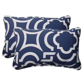 Carmody 2pc Outdoor Throw Pillows Navy - Pillow Perfect