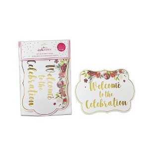 Kate Aspen Burgundy Blush Floral Party Decor Sign Kit (Set of 8) | 28513FW - 1 of 4
