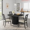 47" Round Dining Table for 4-6 – Industrial Kitchen Table with Sturdy Waveform Metal Pedestal Base - 2 of 4